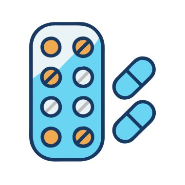 simple vector clipart of pills in a clean and minimal style flat icon illustration.