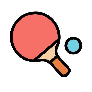 simple vector clipart of a ping pong paddle in a clean and minimal style flat icon illustration.