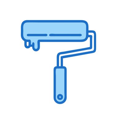 simple vector clipart of a paint roller in a clean and minimal style flat icon illustration.
