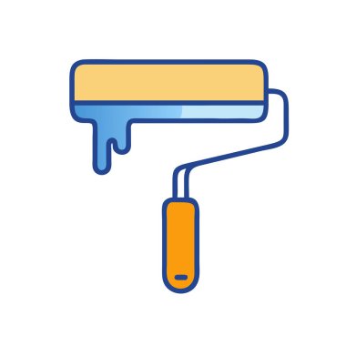 simple vector clipart of a paint roller in a clean and minimal style flat icon illustration.