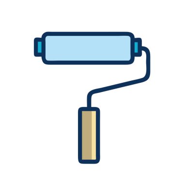 simple vector clipart of a paint roller in a clean and minimal style flat icon illustration.