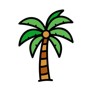 simple vector clipart of a palm tree in a clean and minimal style flat icon illustration.