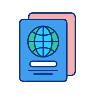 simple vector clipart of a passport in a clean and minimal style flat icon illustration.