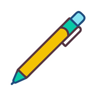 Bir kalemin basit uçak vektör klipsi temiz ve minimal stil düz resim.