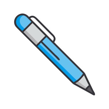 Bir kalemin basit uçak vektör klipsi temiz ve minimal stil düz resim.