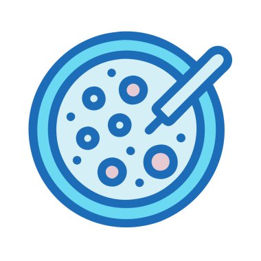 Bir petri kabının basit uçak vektör klipsi temiz ve minimal stil düz ikon resimleme.