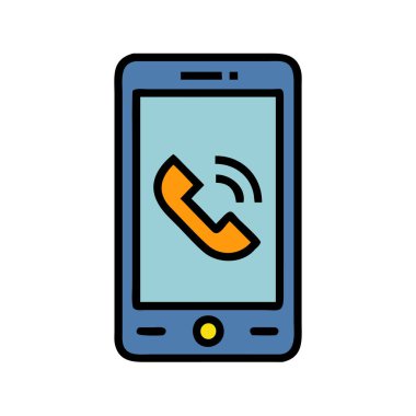 simple vector clipart of a phone in a clean and minimal style flat icon illustration.