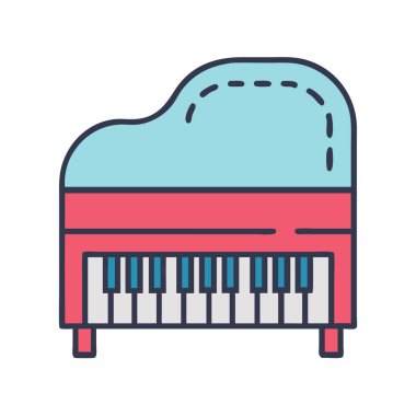 simple vector clipart of a piano in a clean and minimal style flat icon illustration.