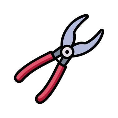 Basit bir uçak vektör kırpma makasının pürüzsüz ve minimal düz simge gösterimi.