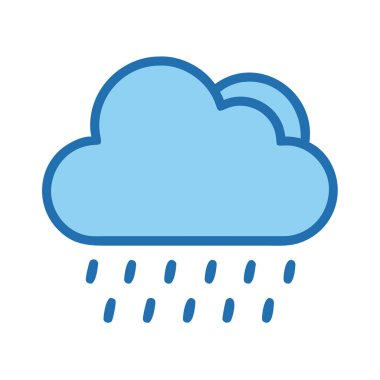 Bir yağmur bulutunun basit uçak vektörü temiz ve minimal stil düz ikon resimlemesi.