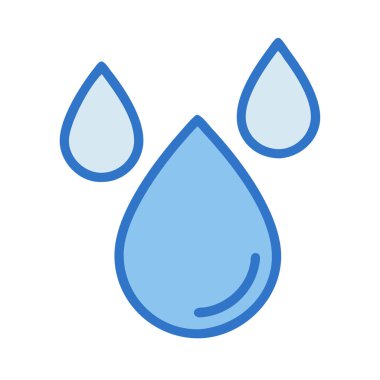 Bir yağmur damlasının basit uçak vektörü, temiz ve minimal stil düz resim çizimi.