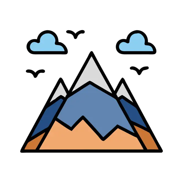simple vector clipart of a mountain in a clean and minimal style flat icon illustration.