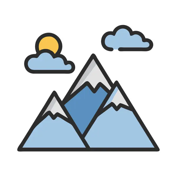 simple vector clipart of a mountain in a clean and minimal style flat icon illustration.