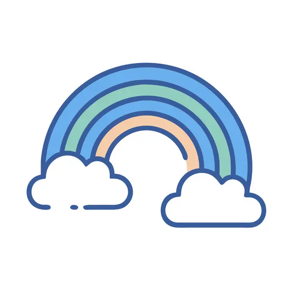 Basit bir düzlem vektörü, bir gökkuşağının temiz ve minimal stil düz simge çiziminde bir parçası.