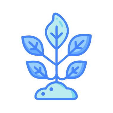 Basit bir düzlem vektörü, bir bitkinin temiz ve minimal stil düz ikon resimlemesinde yer alır..