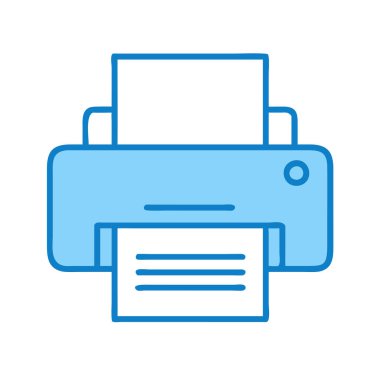 Bir yazıcının basit uçak vektör klipsi temiz ve minimal stil düz simge resimlemesiName.