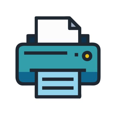 Bir yazıcının basit uçak vektör klipsi temiz ve minimal stil düz simge resimlemesiName.