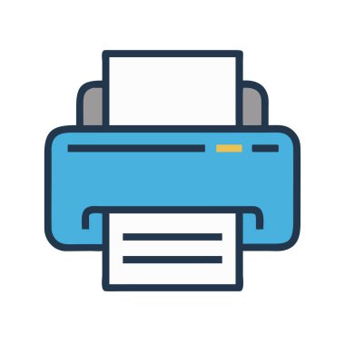 Bir yazıcının basit uçak vektör klipsi temiz ve minimal stil düz simge resimlemesiName.