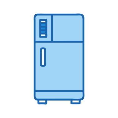 Bir buzdolabının basit uçak vektör klipsi temiz ve minimal stil düz resim.