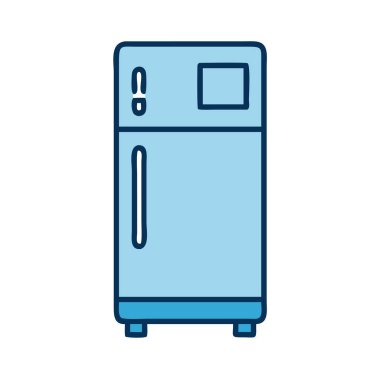 Bir buzdolabının basit uçak vektör klipsi temiz ve minimal stil düz resim.