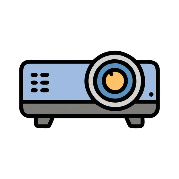 Bir projektörün basit düzlem vektör klipsi temiz ve minimal stil düz resim.