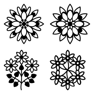 Basit bir çiçek deseninin basit vektör çizimi, basit ve temiz bir tarzda, romantik sevgililer günü konsepti tasarımı için