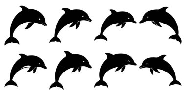 Vahşi Yaşam ve Deniz Yaşamı Tasarımı İçin Yunus Silueti Paketi