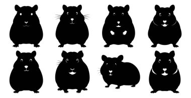 Hayvan ve Vahşi Yaşam Tasarımları İçin Hamster Siluet Paketi