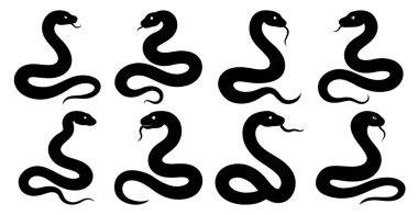 Yılan Silueti Sürüngen ve Vahşi Yaşam Tasarımları için