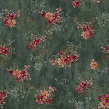 Çiçekler romantizm doludur, yapraklar ve çiçekler sanat tasarımı.