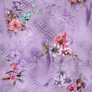 Yeni Moda Soyut Çiçeksiz Dijital Yazıcı Albüm Tasarımı Deseni