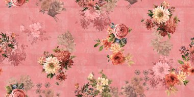 Çiçek izin tasarım deseni her renk bachground ile