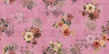 Çiçek izin tasarım deseni her renk bachground ile