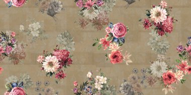 Çiçek izin tasarım deseni her renk bachground ile