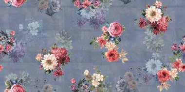 Çiçek izin tasarım deseni her renk bachground ile