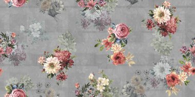 Çiçek izin tasarım deseni her renk bachground ile