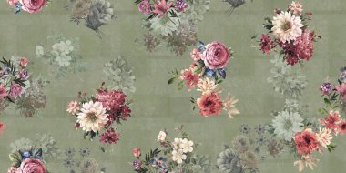 Çiçek izin tasarım deseni her renk bachground ile