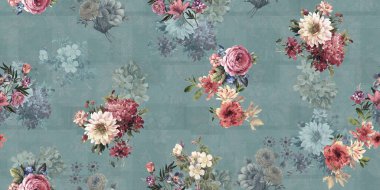 Çiçek izin tasarım deseni her renk bachground ile