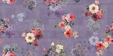 Çiçek izin tasarım deseni her renk bachground ile