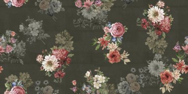 Çiçek izin tasarım deseni her renk bachground ile