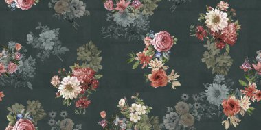 Çiçek izin tasarım deseni her renk bachground ile