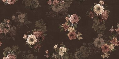 Çiçek izin tasarım deseni her renk bachground ile