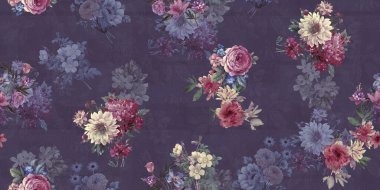 Çiçek izin tasarım deseni her renk bachground ile