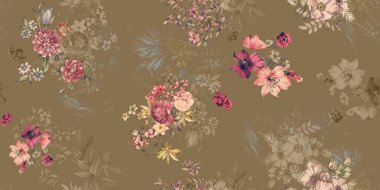çiçek izin tasarımı baskı deseni arkaplan dijital çiçek