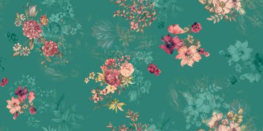 çiçek izin tasarımı baskı deseni arkaplan dijital çiçek
