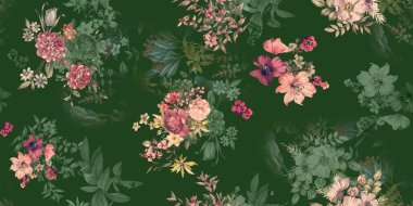 çiçek izin tasarımı baskı deseni arkaplan dijital çiçek