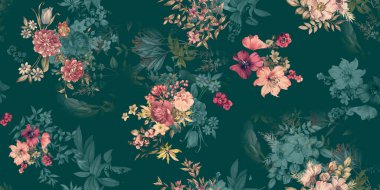 çiçek izin tasarımı baskı deseni arkaplan dijital çiçek