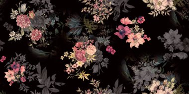 çiçek izin tasarımı baskı deseni arkaplan dijital çiçek