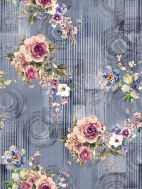 Tozlu arkaplan desenli çiçek tasarımı