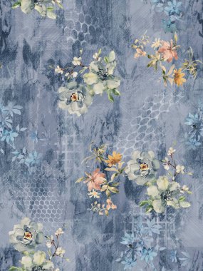 Tozlu arkaplan desenli çiçek tasarımı